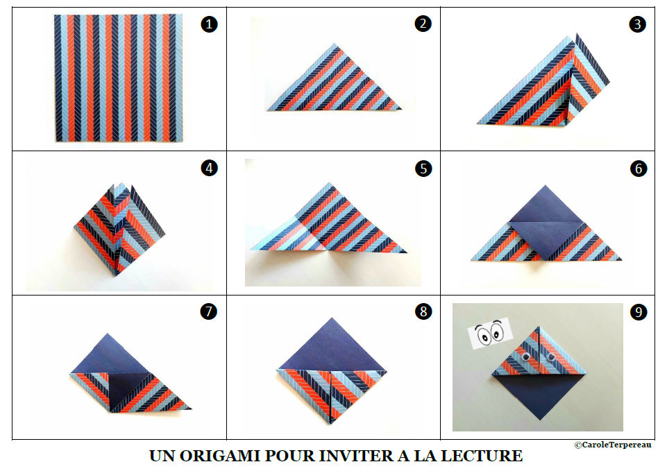 tuto marque pages origami